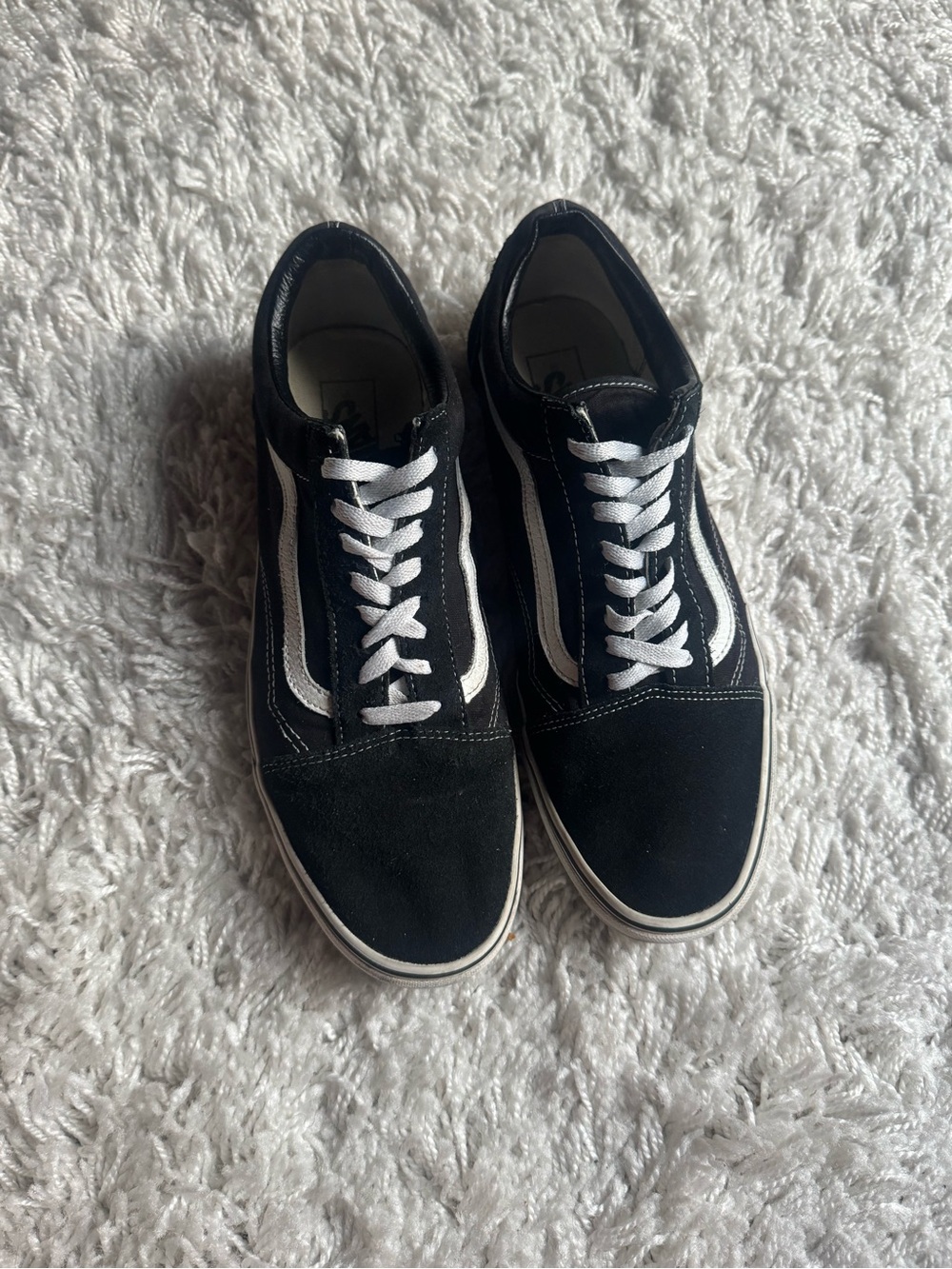 Vans Black and White Old Skool Low-Top Sneakers